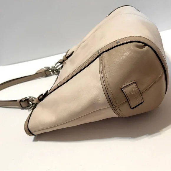 Coach Elegant Bone & Taupe Smooth Leather Shoulder Tote - Picture 5 of 12